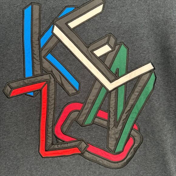 KENZO Logo Sweatshirt Womens Large Graphic Embroidered Letter Crew Neck Pullover - Picture 4 of 10